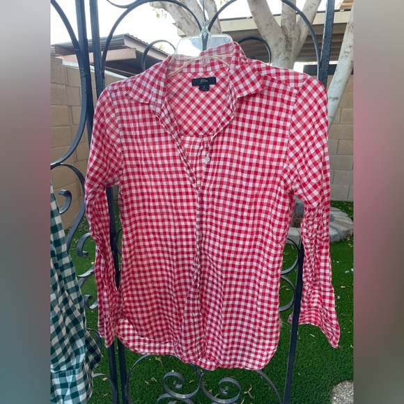SET 2 Bundle J.Crew Boys Check Gingham Print Cotton Long Sleeve Button Shirt 2 - Picture 5 of 15